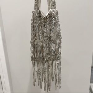 Avery Crystal Bag in Silver and White - Retrofete - Like New